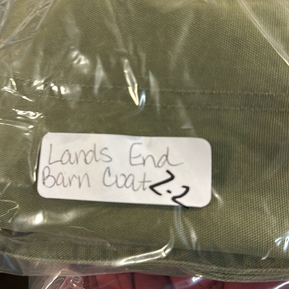 Lands' End Olive Utility Jacket with Brown Collar - Picture 15 of 15